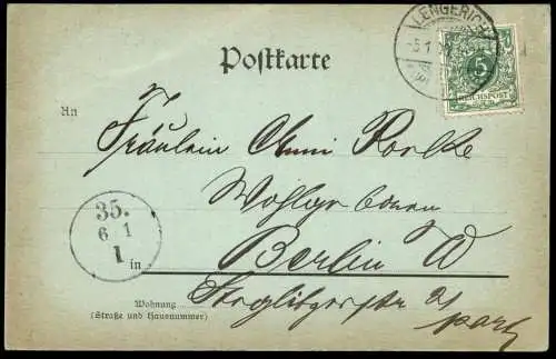 ALTE POSTKARTE LENGERICH IN WESTFALEN MONDSCHEINKARTE 1900 MOND RÖMER RATHAUSPLATZ Ansichtskarte AK postcard cpa