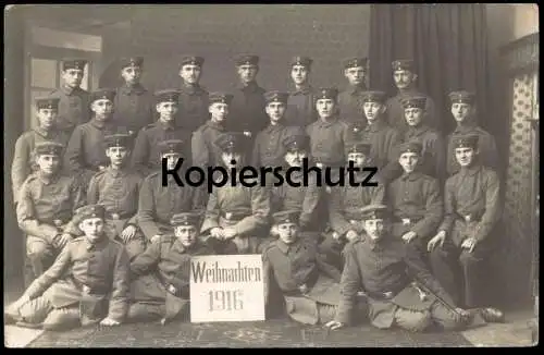 ALTE POSTKARTE SOLDATEN WEIHNACHTEN 1916 VERMUTLICH SAARLOUIS SAARLOIS SAARGEBIET SAAR soldats soldiers cpa postcard