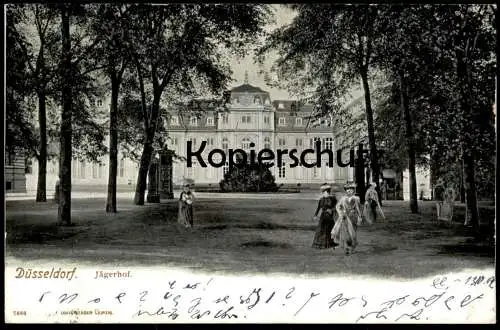 ALTE POSTKARTE DÜSSELDORF JÄGERHOF DAMEN MIT HUT HÜTE KLEIDER 1902 AK Ansichtskarte cpa postcard