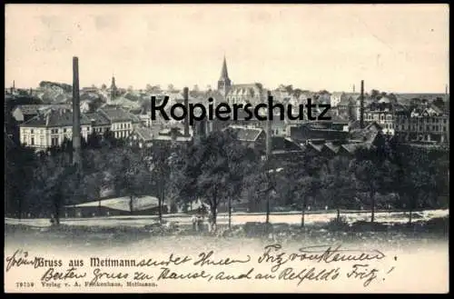 ALTE POSTKARTE GRUSS AUS METTMANN PANORAMA INDUSTRIE KINDER 1904 Ansichtskarte AK cpa postcard