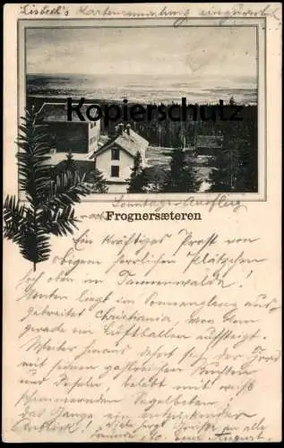 ALTE POSTKARTE FROGNERSAETEREN OSLO 1896 Frogneseteren Frognesaetra Norway Norge cpa postcard AK Ansichtskarte