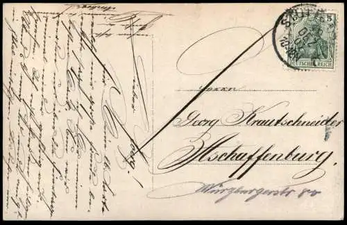 ALTE FOTO POSTKARTE FÜNF HERREN SPAZIERGÄNGER WANDERER STEMPEL STUTTGART NACH ASCHAFFENBURG Ansichtskarte cpa postcard