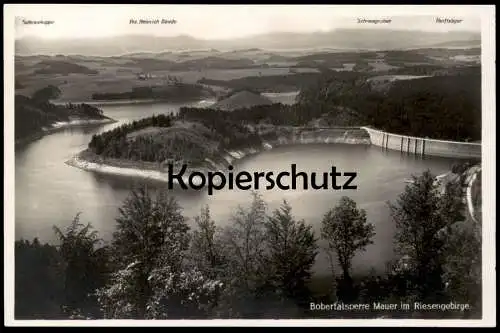 ALTE POSTKARTE RIESENGEBIRGE BOBERTALSPERRE MAUER Talsperre Jezioro Pilchowickie Pilchowice Ansichtskarte cpa postcard