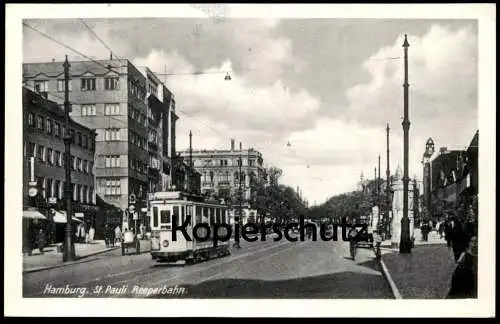 ALTE POSTKARTE HAMBURG ST. PAULI REEPERBAHN 1944 STRASSENBAHN Tram tramway Ansichtskarte AK cpa postcard