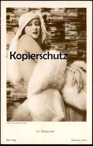 ALTE POSTKARTE LIL DAGOVER MIT PELZ & HUT FEDERBOA FILM-SCHAUSPIELERIN ROSS VERLAG ATELIER MANASSÉ WIEN Kino AK postcard