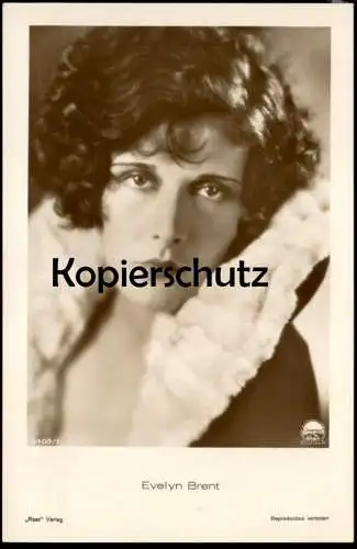ALTE POSTKARTE EVELYN BRENT FILM-SCHAUSPIELERIN ROSS VERLAG PARAMOUNT Pelz Ansichtskarte AK postcard cpa
