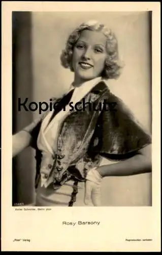 ALTE POSTKARTE ROSY BARSONY FILM-SCHAUSPIELERIN ROSS VERLAG ATELIER SCHNEIDER BERLIN Ansichtskarte AK postcard cpa