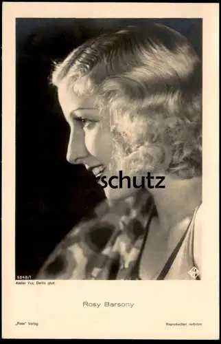 ALTE POSTKARTE ROSY BARSONY FILM-SCHAUSPIELERIN ROSS VERLAG ATELIER YVA BERLIN Ansichtskarte AK postcard cpa