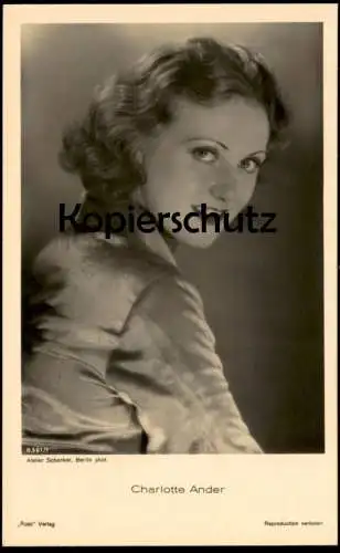 ALTE POSTKARTE CHARLOTTE ANDER ANDERSCH FILM-SCHAUSPIELERIN ROSS VERLAG ATELIER SCHENKER BERLIN AK postcard cpa