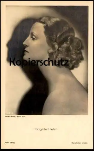 ALTE POSTKARTE BRIGITTE HELM FILM-SCHAUSPIELERIN ROSS VERLAG ATELIER BINDER BERLIN SCHATTEN shadow ombre AK postcard cpa