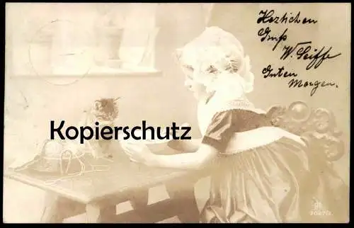 ALTE POSTKARTE MÄDCHEN KATZENBABY KATZE Kätzchen chat cat girl fille Kind child AK cpa postcard Ansichtskarte
