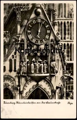 ALTE POSTKARTE NÜRNBERG MÄNNLEINLAUFEN AN DEFRAUENKIRCHE Stoja Kirche Stempel Reichsparteitag Ansichtskarte cpa postcard