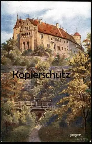 ALTE KÜNSTLER POSTKARTE NÜRNBERG BURG MALER ZEICHNER PAUL SOLLMANN COBURG castle chateau Ansichtskarte AK cpa postcard