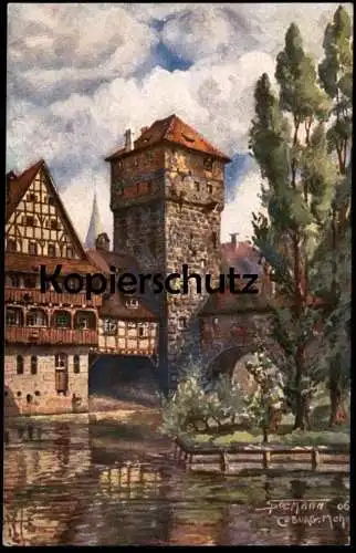 ALTE KÜNSTLER POSTKARTE NÜRNBERG HENKERSTEG MALER ZEICHNER PAUL SOLLMANN COBURG Ansichtskarte AK cpa postcard