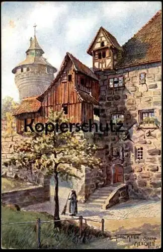 ALTE KÜNSTLER POSTKARTE NÜRNBERG BURGEINGANG MALER PAUL SOLLMANN COBURG MÜNCHEN Ansichtskarte AK cpa postcard