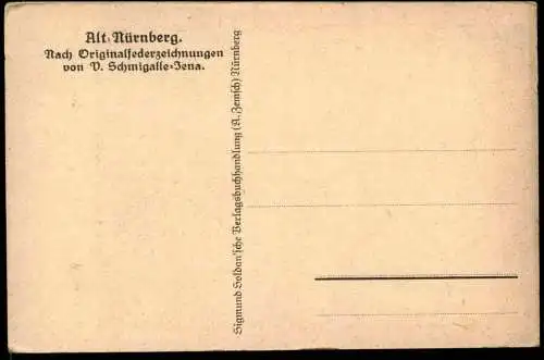 ALTE KÜNSTLER POSTKARTE NÜRNBERG INSEL SCHÜTT FEDERZEICHNUNG VIKTOR SCHMIGALLE JENA Ansichtskarte AK cpa postcard