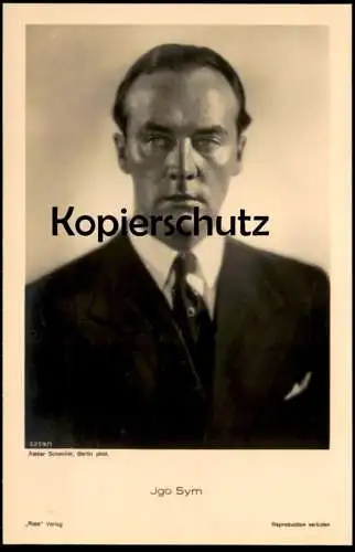 ALTE POSTKARTE JGO SYM IGO FILM-SCHAUSPIELER ROSS VERLAG ATELIER SCHENKER BERLIN actor Ansichtskarte AK postcard cpa