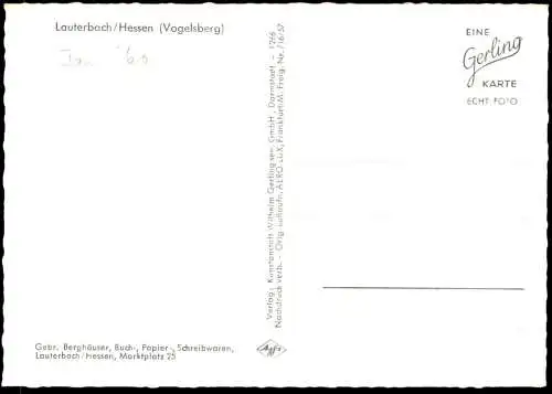 ÄLTERE POSTKARTE LAUTERBACH HESSEN FLIEGERAUFNAHME LUFTBILD PANORAMA Ansichtskarte AK cpa postcard