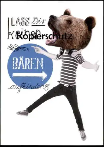POSTKARTE DEUTSCH-RUSSISCHER JUGENDAUSTAUSCH LASS DIR KEINEN BÄREN AUFBINDEN BÄR ours bear Ansichtskarte AK cpa postcard
