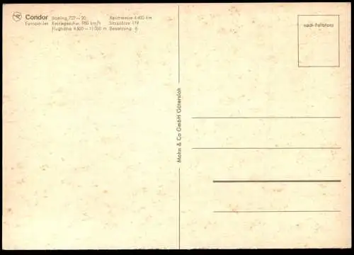 ÄLTERE POSTKARTE FLUGZEUG CONDOR BOEING 727-30 Europa-Jet Airplane Airline Avion Aircraft Ansichtskarte AK cpa postcard