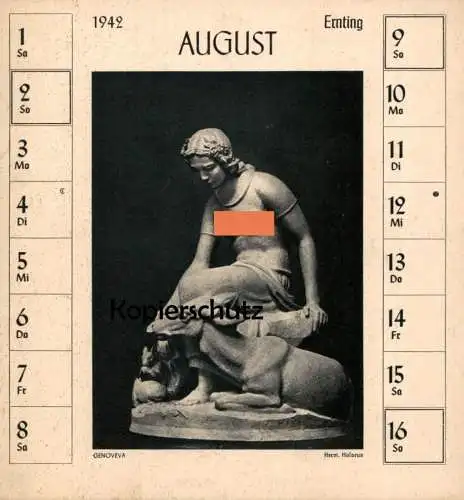 ALTE POSTKARTE HERMANN HOSAEUS GENOVEVA DEUTSCHE PLASTIK 1942 Bildhauer sculpteur sculptor nude Ansichtskarte