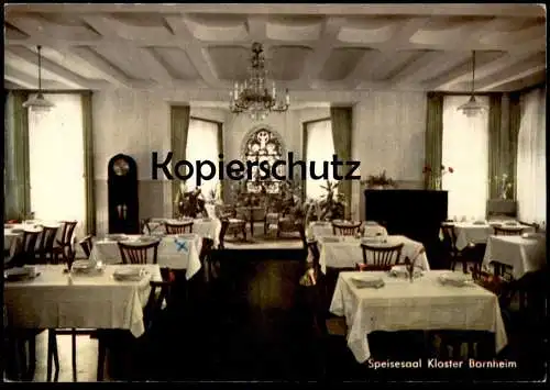 ÄLTERE POSTKARTE SPEISESAAL KLOSTER BORNHEIM MARIA HILF Standuhr grandfather clock couvent convent postcard cpa AK