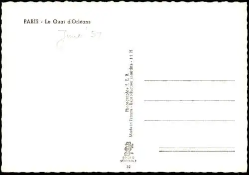 ÄLTERE POSTKARTE PARIS LA QUAI D'ORLÉANS BUICK SUPER SERIE car voiture Auto Ansichtskarte AK postcard cpa