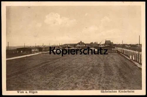 ALTE POSTKARTE WIEK RÜGEN SÄCHSISCHES KINDERHEIM ARCHITEKT WALDO WENZEL Architektur architecture children's home cpa AK