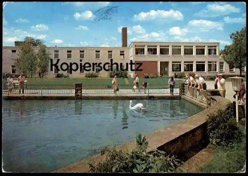ÄLTERE POSTKARTE BAD LIPPSPRINGE KURMITTELHAUS UND LIPPEQUELLE SCHWAN Ansichtskarte AK postcard cpa