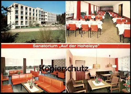 ÄLTERE POSTKARTE SANATORIUM AUF DER HOHELEYE ARCHITEKTUR INNENARCHITEKUR 70ER JAHRE HOCHSAUERLAND Winterberg AK cpa