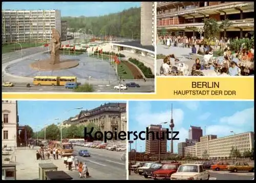 ÄLTERE POSTKARTE BERLIN HAUPTSTADT DER DDR BUS LENINPLATZ RATHAUSSTRASSE Trabant Wartburg Skoda Ansichtskarte postcard