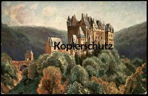 ALTE KÜNSTLER-POSTKARTE BURG ELTZ MOSEL 1912 Wierschem Maifeld Polch Schloss Castle Chateau postcard cpa Ansichtskarte