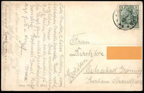 ALTE KÜNSTLER-POSTKARTE BURG ELTZ MOSEL 1912 Wierschem Maifeld Polch Schloss Castle Chateau postcard cpa Ansichtskarte