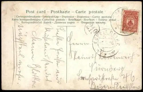ALTE POSTKARTE RUSSISCH HERBY BAHNHOFSGARTEN HERBACH bei Lublinitz Tschenstochau Russkije Gmina Herby poland polska cpa