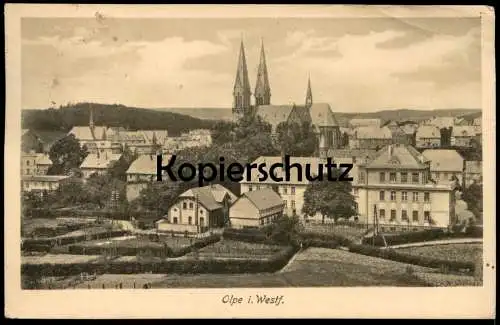 ALTE POSTKARTE OLPE IN WESTFALEN PANORAMA TOTALANSICHT Sauerland Ansichtskarte cpa AK postcard