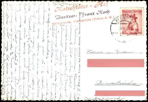 ALTE POSTKARTE KATSCHTALER HOF SHELL TANKSTELLE VW KÄFER RENNWEG ÖSTERREICH Volkswagen petrol station cpa postcard