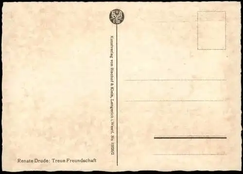 ALTE KÜNSTLER POSTKARTE WIR GRATULIEREN TREUE FREUNDSCHAFT KINDER MÄDCHEN TEDDY BÄR PUPPEN RENATE DRUDE Ansichtskarte AK