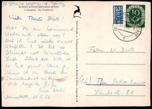 ALTE KÜNSTLER POSTKARTE DORFKLATSCH A. HINZPETER FRAUEN IN TRACHT WEISSE KATZE cat chat Ansichtskarte AK cpa postcard