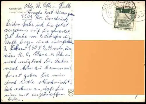 ÄLTERE POSTKARTE OSNABRÜCK HAUPTBAHNHOF TAXI SCHWARZE TAXEN black cab Ansichtskarte postcard cpa AK
