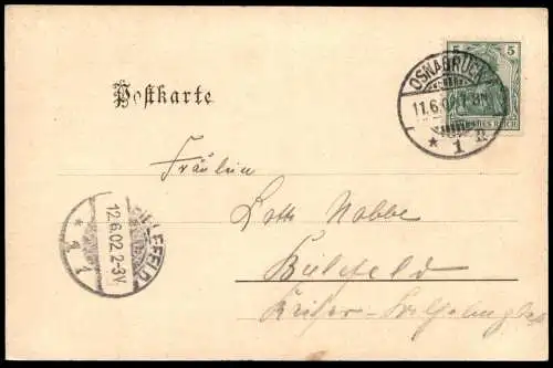 ALTE POSTKARTE OSNABRÜCK GRUSS VON DER GARTLAGE W. HAGEMEYER 1902 SPIELPLATZ SPIELGERÄT Ansichtskarte AK cpa postcard