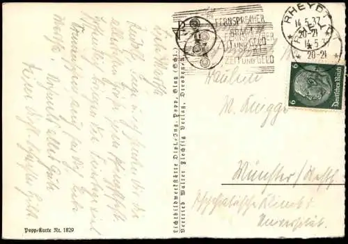 ALTE POSTKARTE ZUM MUTTERTAG MÄDCHEN MIT HAARSPANGE KIND 1937 POPP enfant child girl Ansichtskarte AK cpa postcard