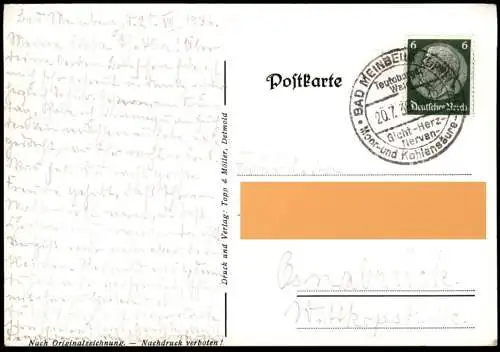 ALTE POSTKARTE DIE LIPPISCHEN SCHÜTZEN BAD MEINBERG 1936 DETMOLD TEUTOBURGER WALD LIPPE SOLDAT Ansichtskarte AK postcard