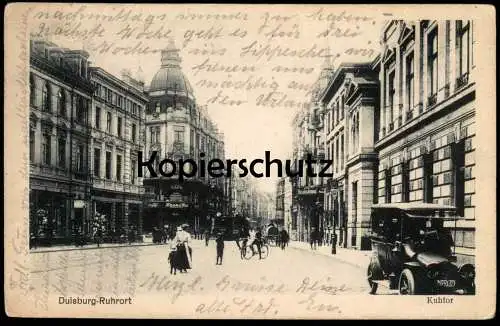 ALTE POSTKARTE DUISBURG RUHRORT KUHTOR PALAST HOTEL CAFÉ HOTEL REICHSKRONE AUTO Ansichtskarte AK cpa postcard