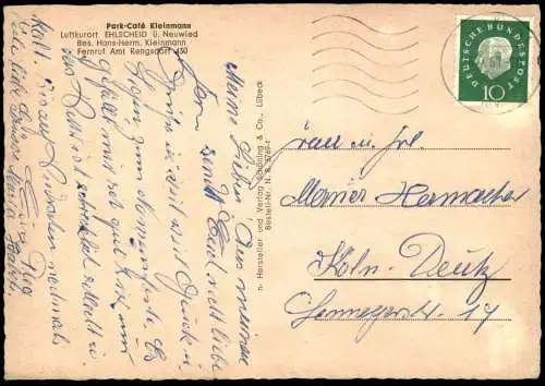 ÄLTERE POSTKARTE EHLSCHEID ÜBER NEUWIED PARK CAFÉ KONDITOREI KLEINMANN Rengsdorf-Waldbreitbach Ansichtskarte AK postcard