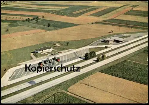 ÄLTERE POSTKARTE BUNDESAUTOBAHNRASTSTÄTTE WATTENHEIM LKW AUTOHOF RASTSTÄTTE AUTOBAHN-RASTHAUS highway motorway autoroute