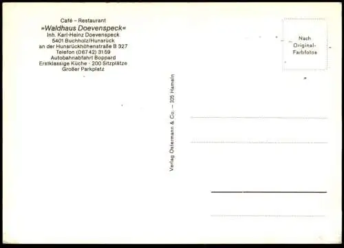 ÄLTERE POSTKARTE BUCHHOLZ HUNSRÜCK CAFÉ RESTAURANT WALDHAUS DOEVENSPECK BOPPARD Ansichtskarte AK cpa postcard