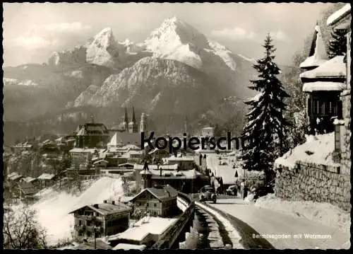 ÄLTERE POSTKARTE BERCHTESGADEN MIT WATZMANN VW KÄFER VOLKSWAGEN WINTER Hiver Snow cpa postcard AK Ansichtskarte