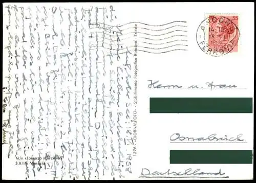ALTE POSTKARTE PAQUEBOT M/N LORENZO MARCELLO SAIM VENEZIA VENEDIG Italia Schiff Dampfer steamer bateau à vapeur postcard