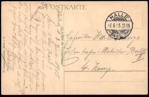 ALTE POSTKARTE HALLE AN DER SAALE TURM AN DER LEIPZIGER STRASSE 1915 Ansichtskarte AK postcard cpa
