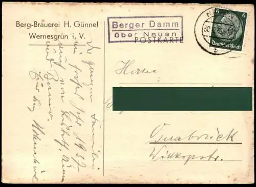 ALTE POSTKARTE WERNESGRÜNER PILS BIER H. GÜNNEL WERNESGRÜN STEINBERG ASCHENBECHER ALKOHOL beer alcohol bière alcool AK